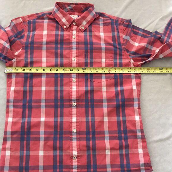 GAP Red Plaid Lived In Cotton Long Sleeve Mens Collared Casual Shirt M - Picture 5 of 8